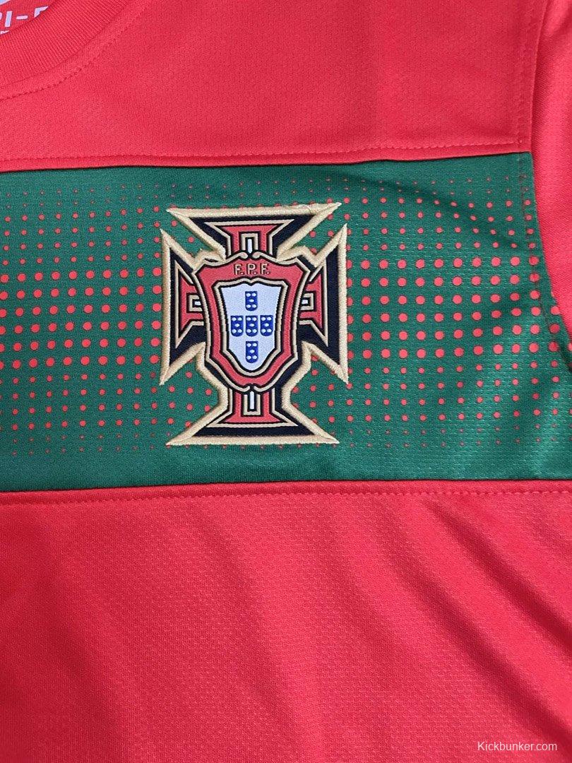 Retro  2010 Portugal Home Long Sleeve Jersey