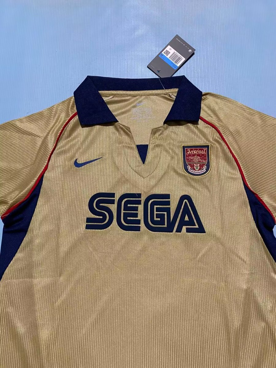 26/27 Arsenal Vintage 2001/02 Remake Gold Long Sleeve Away Jersey
