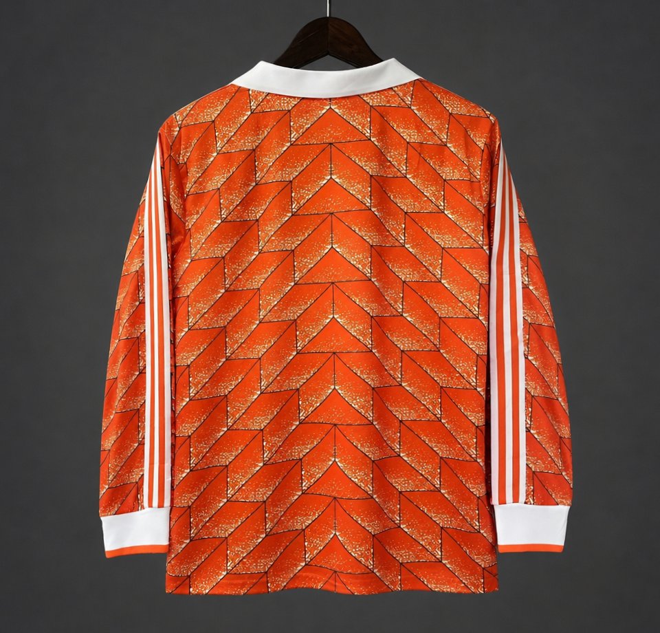 Retro 1988 Netherlands Home Long Sleeve Jersey