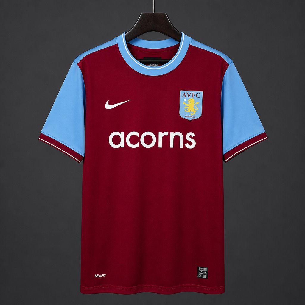 Retro 08/09  Aston Villa Claret & Sky Blue Home Jersey