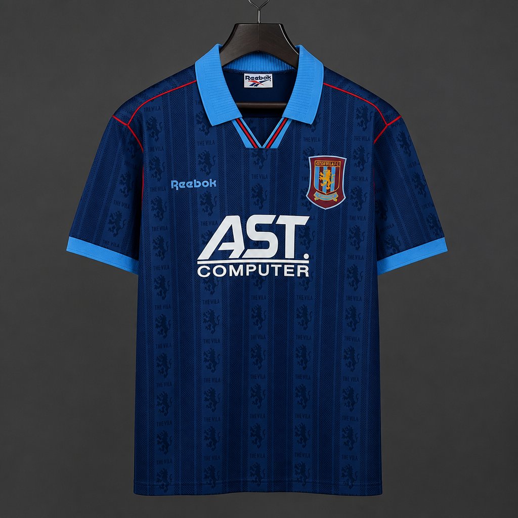 Retro 95/96  Aston Villa Navy Blue with Lion Pattern Third Jersey