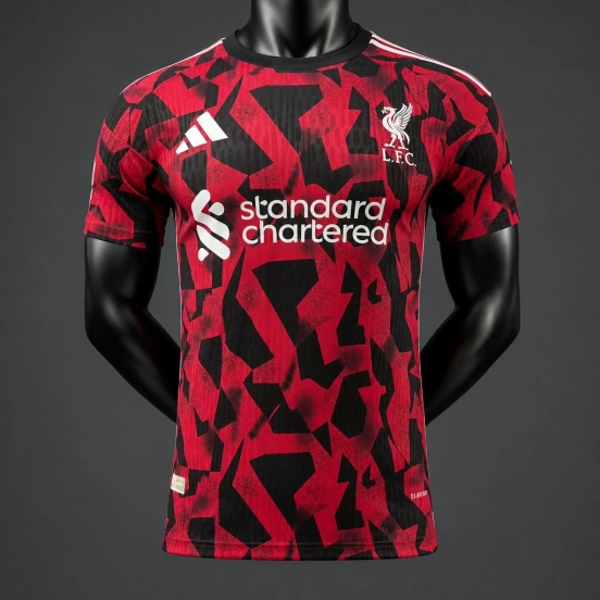 Player Version 26/27 Liverpool Red & Black Geometric Pattern Pre-Match Training Jersey