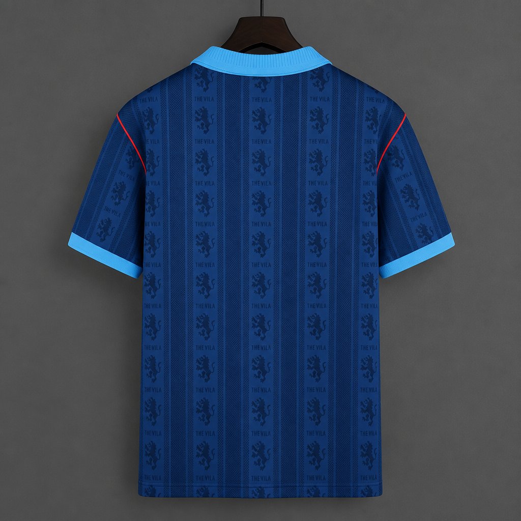 Retro 95/96  Aston Villa Navy Blue with Lion Pattern Third Jersey