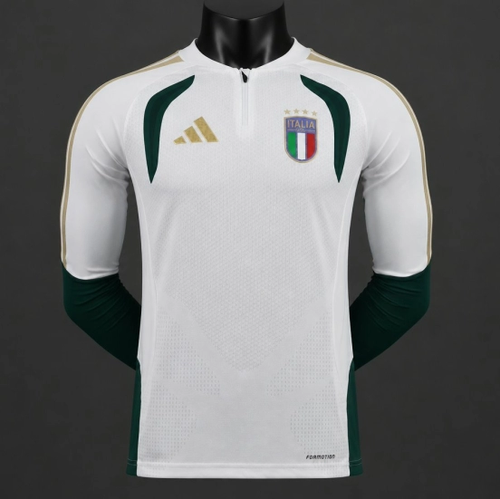 Player Version 2026 Italy Away White Long Sleeve Jersey