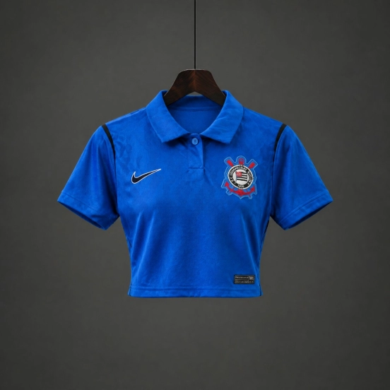 2026 Corinthians Third Blue Women Crop Jersey