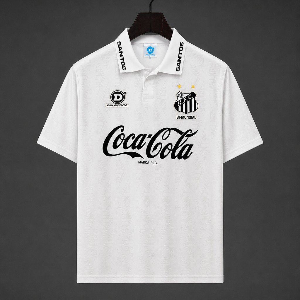 Retro 1993 Santos Home White Jersey